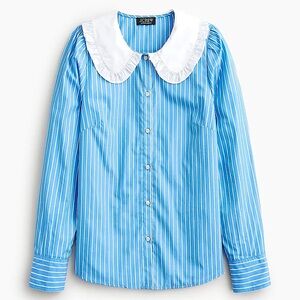 J. Crew Ruffle collar cotton poplin shirt *NWT*